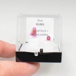 Duo RUBIS - pierre taillée et pierre cristallisée