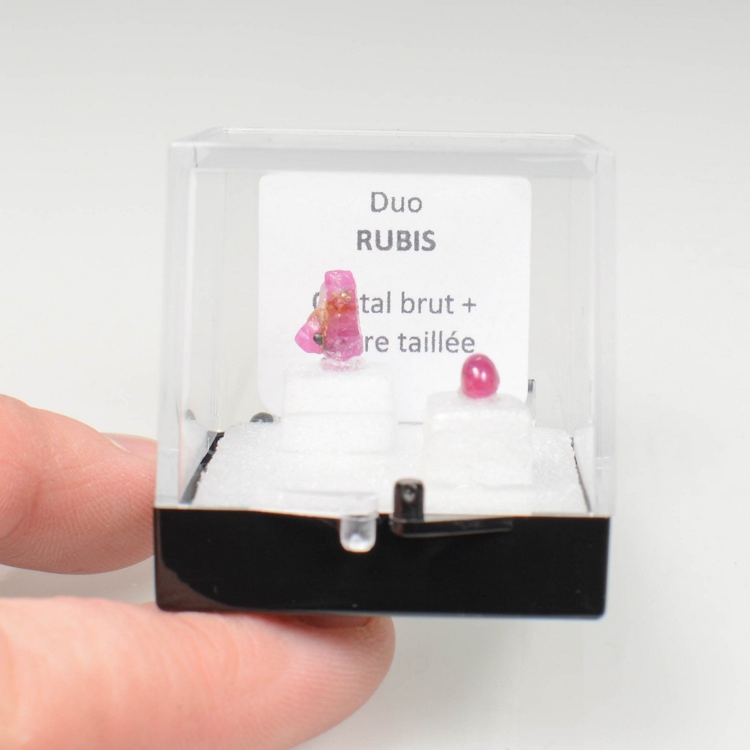 Duo RUBIS - pierre taillée et pierre cristallisée