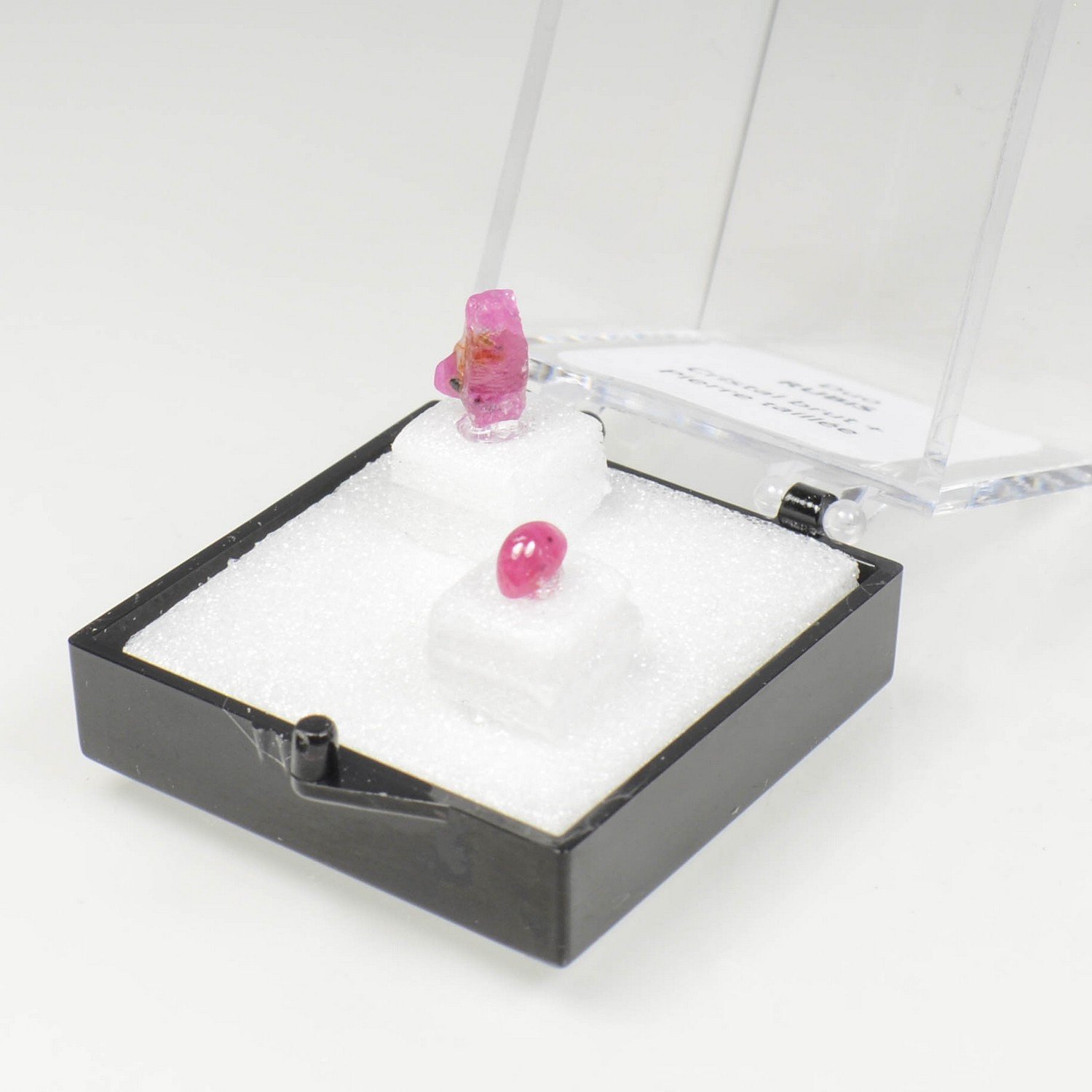 Ruby Duo - cut stone and crystallised stone