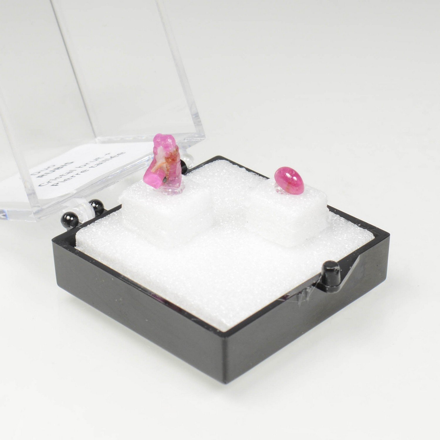 Ruby Duo - cut stone and crystallised stone