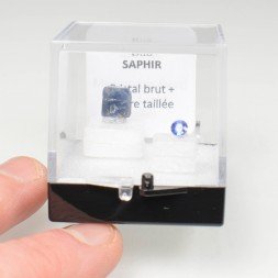 Duo SAPHIR - pierre taillée et pierre cristallisée