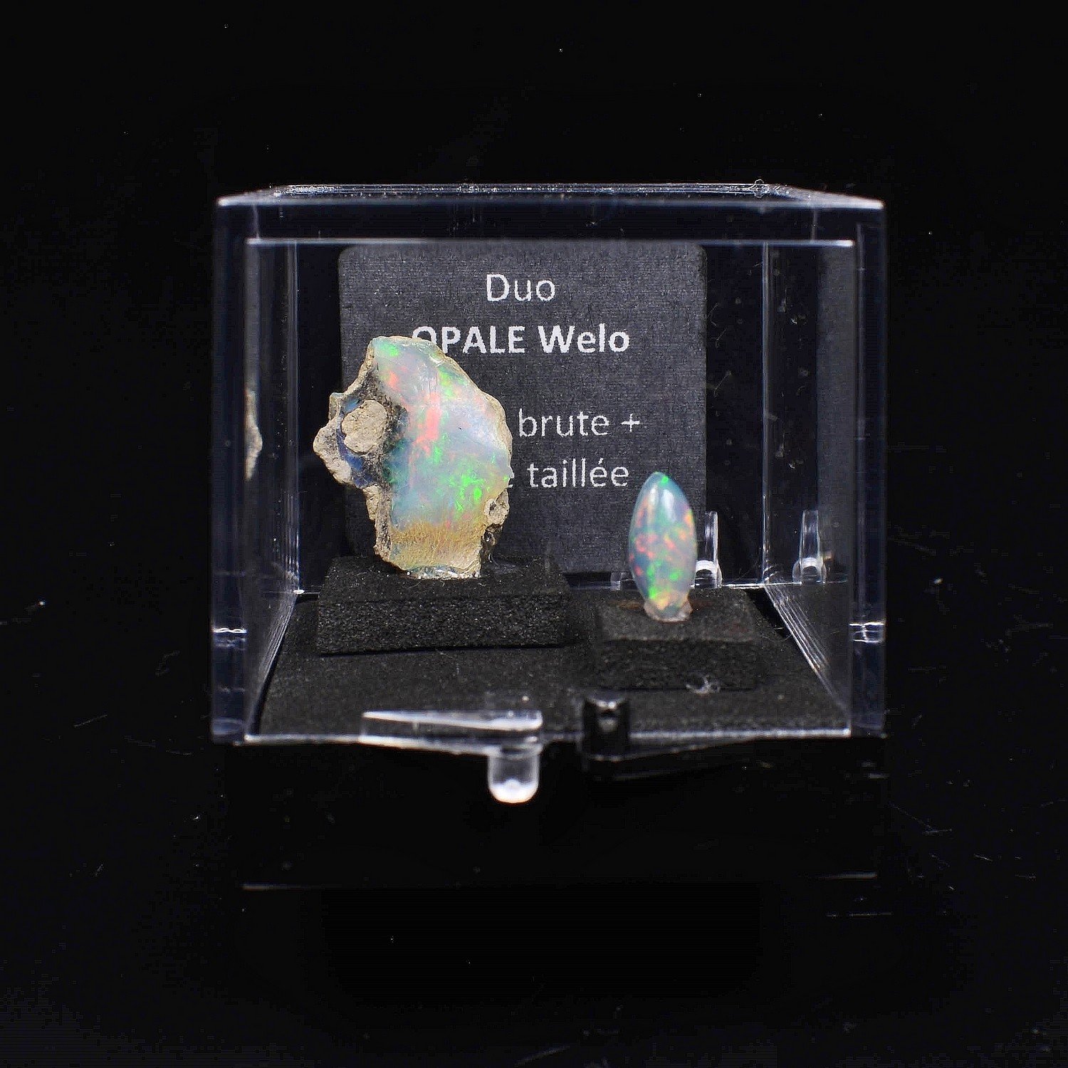 OPAL Duo - cut stone and crystallised stone