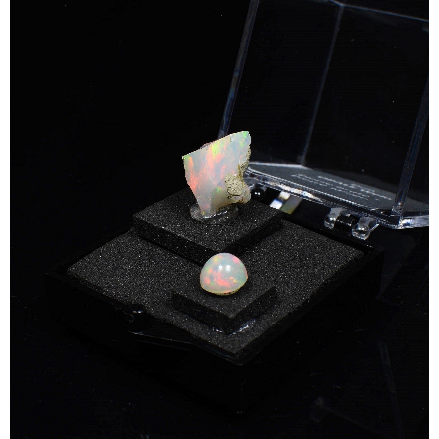 Duo OPALE - pierre taillée et pierre cristallisée Duo OPALE - pierre taillée et pierre cristallisée