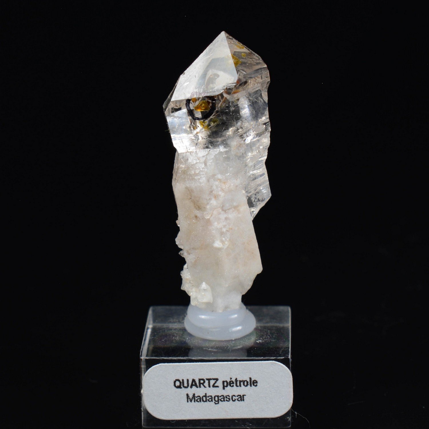 Quartz luciole à inclusions de pétrole - Madirobe, Madagascar