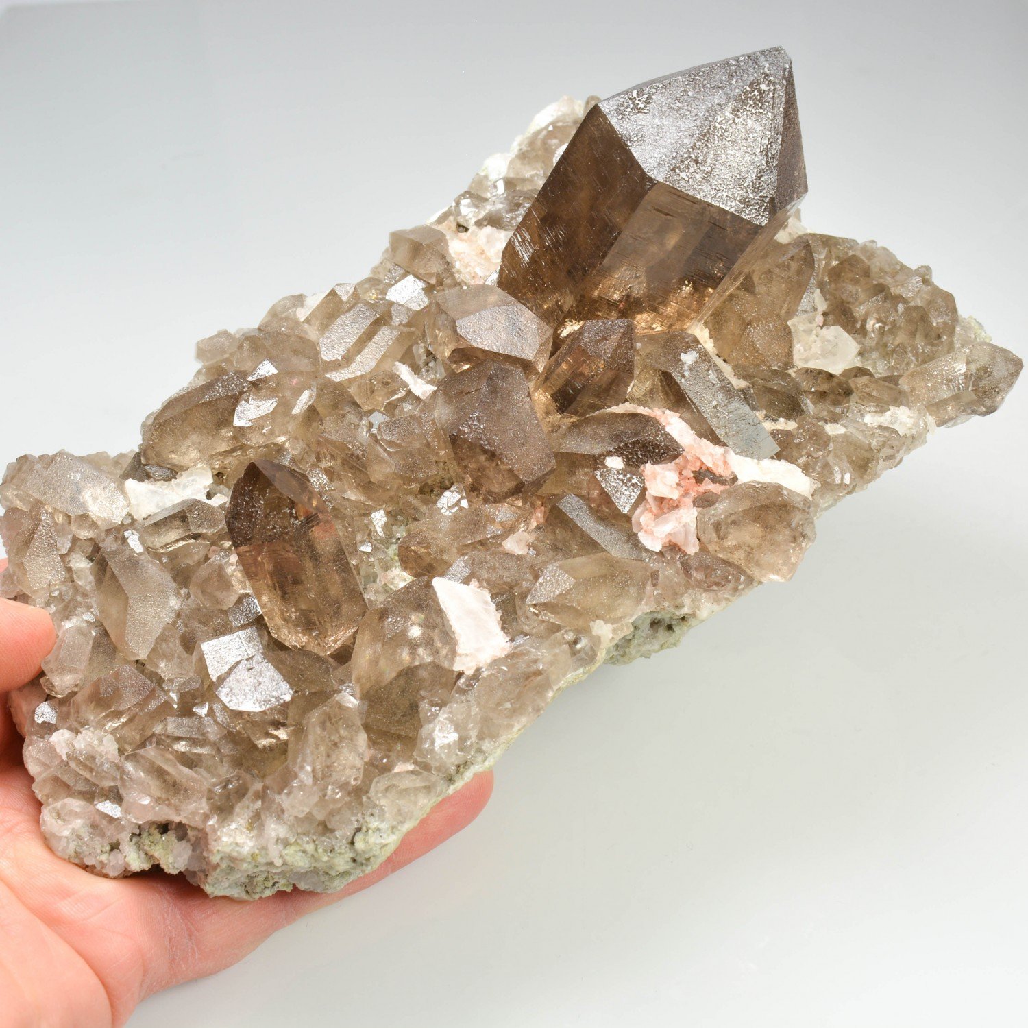 Quartz fumé et fluorine - Massif du Mont-Blanc, Haute-Savoie, France Quartz fumé et fluorine - Massif du Mont-Blanc, Haute-Savoie, France