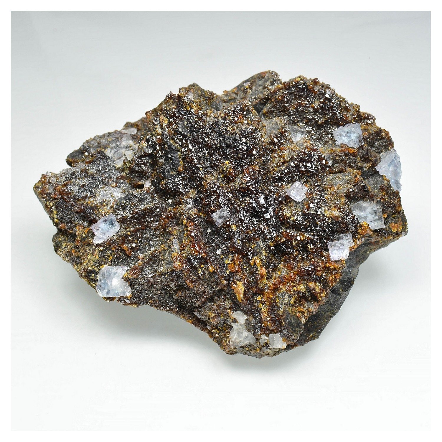 Fluorite on sphalerite - Elmwood Mine, Tennessee, United States