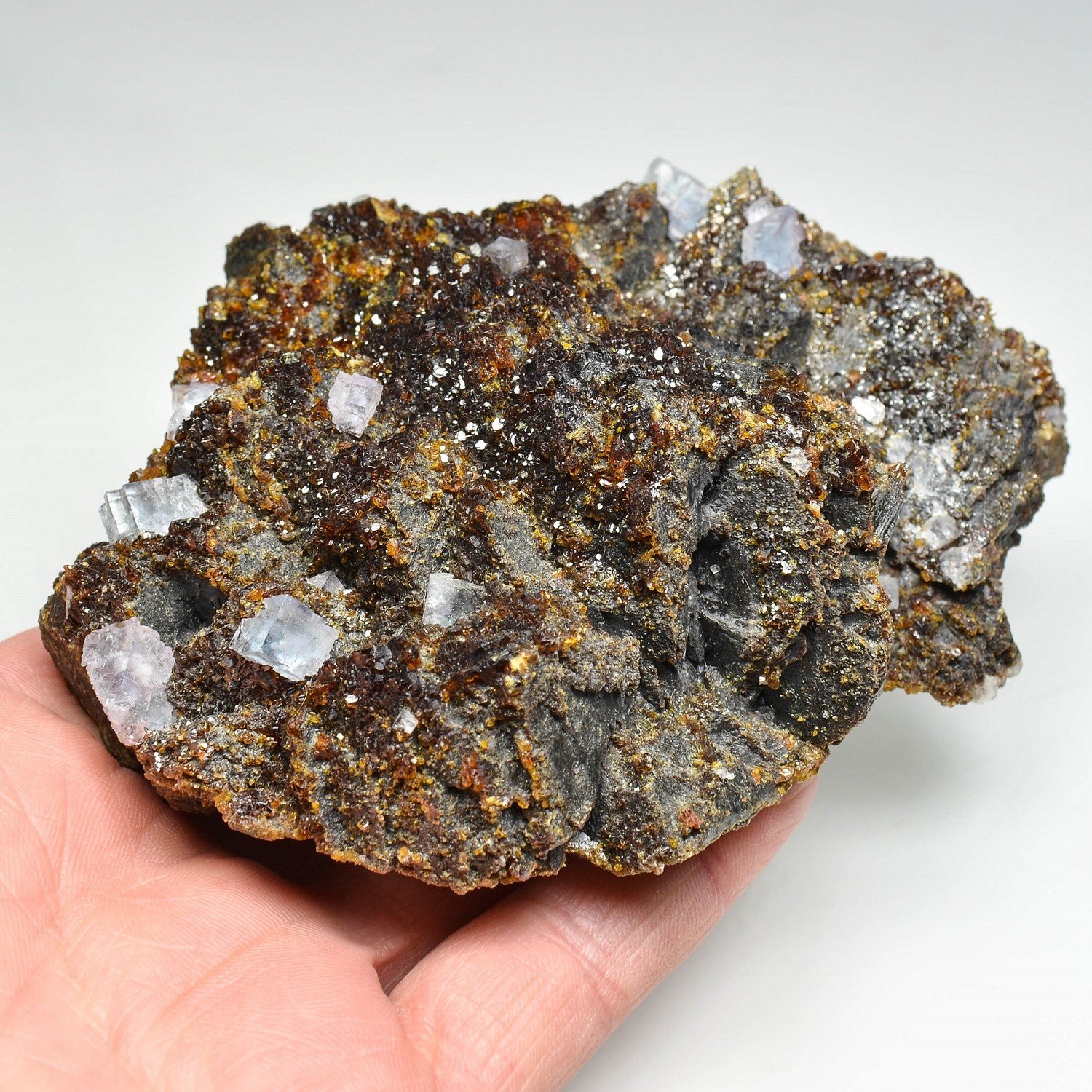 Fluorine sur sphalérite - Mine d'Elmwood,Tennessee, Etats-Unis