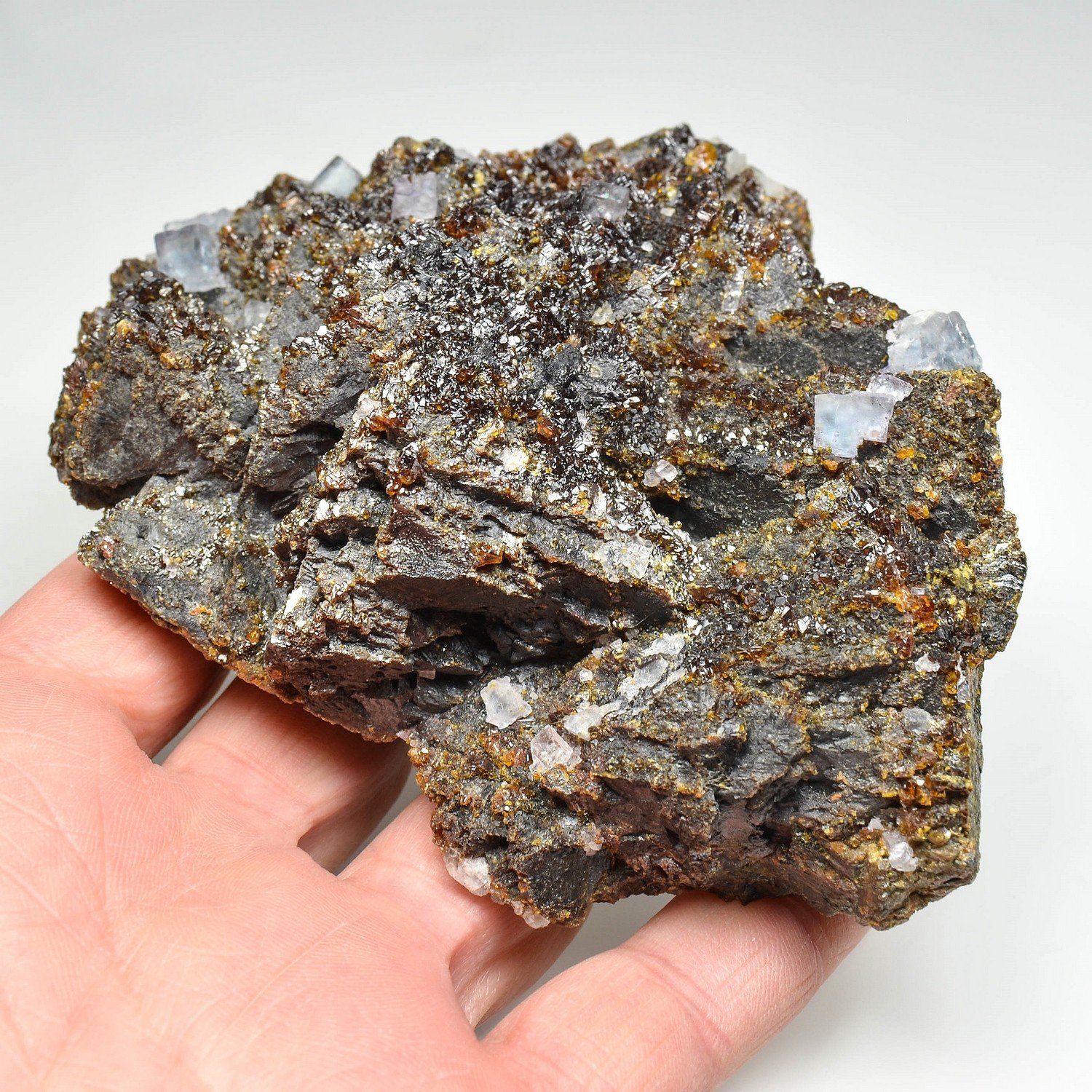 Fluorite on sphalerite - Elmwood Mine, Tennessee, United States