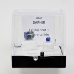 SAPHIR - DUO pierre taillée et pierre cristallisée