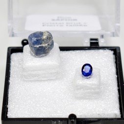 SAPPHIRE - DUO cut stone and crystallised stone
