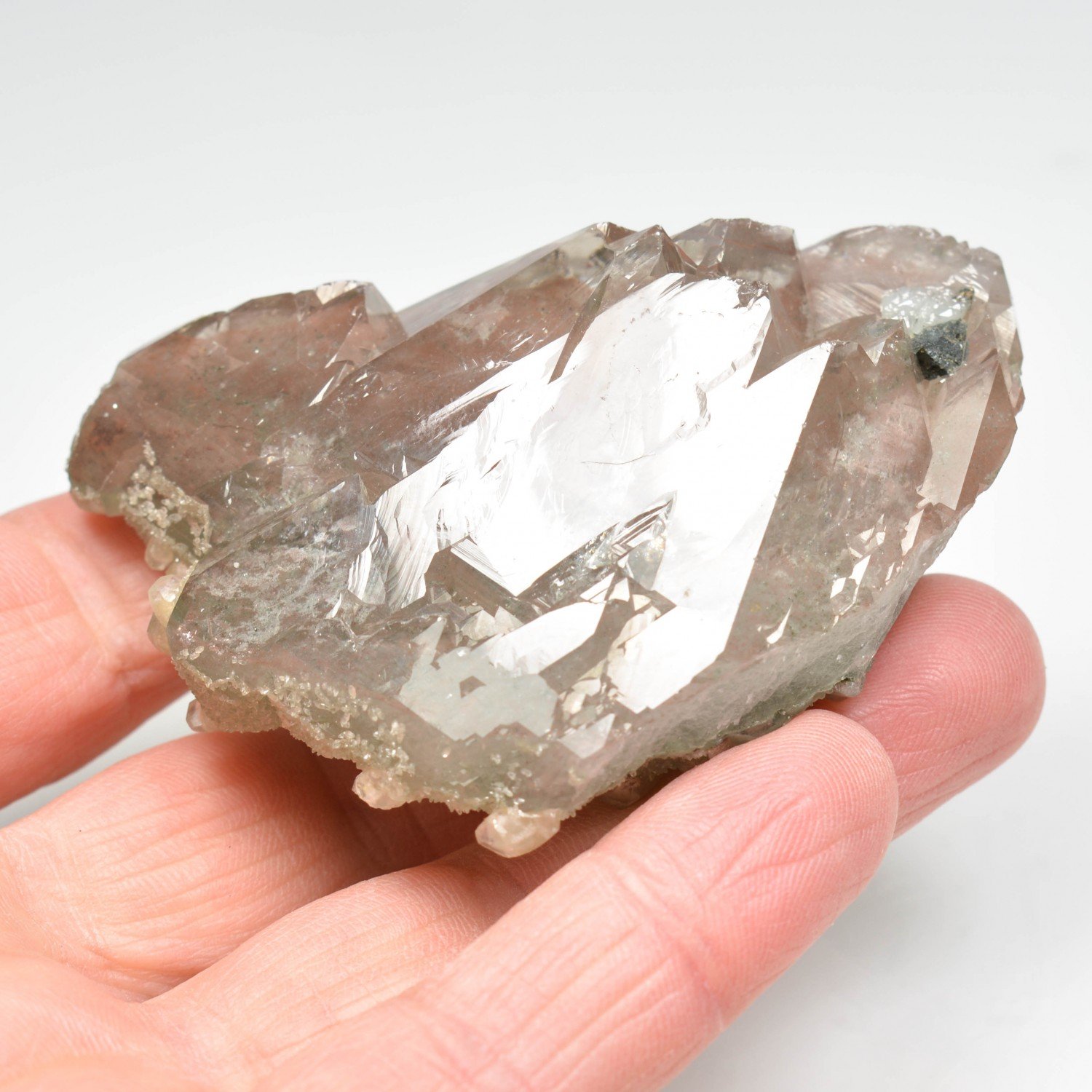 Quartz and calcite - Jan Coetzee Mine, Northern Cape, South Africa Quartz and calcite - Jan Coetzee Mine, Northern Cape, South Africa