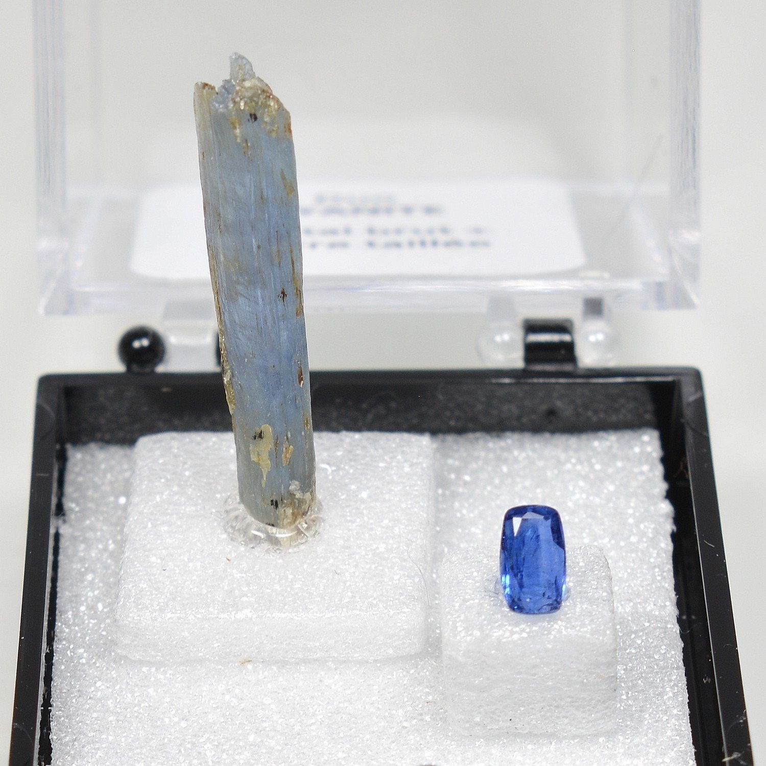 CYANITE - DUO cut stone and crystallised stone CYANITE - DUO cut stone and crystallised stone