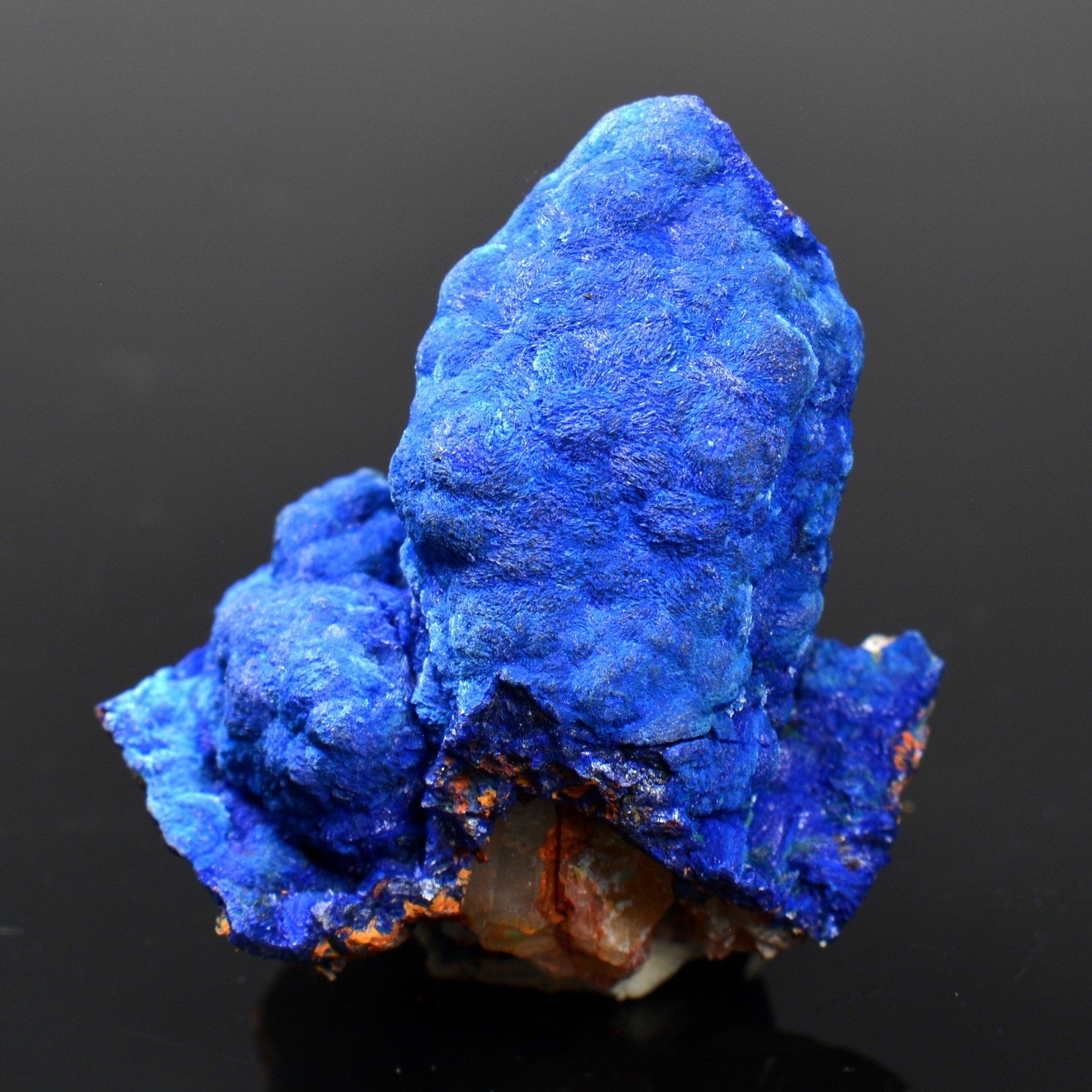 Azurite on quartz - M'Ssici, Alnif, Drâa-Tafilalet, Morocco