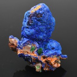 Azurite on quartz - M'Ssici, Alnif, Drâa-Tafilalet, Morocco