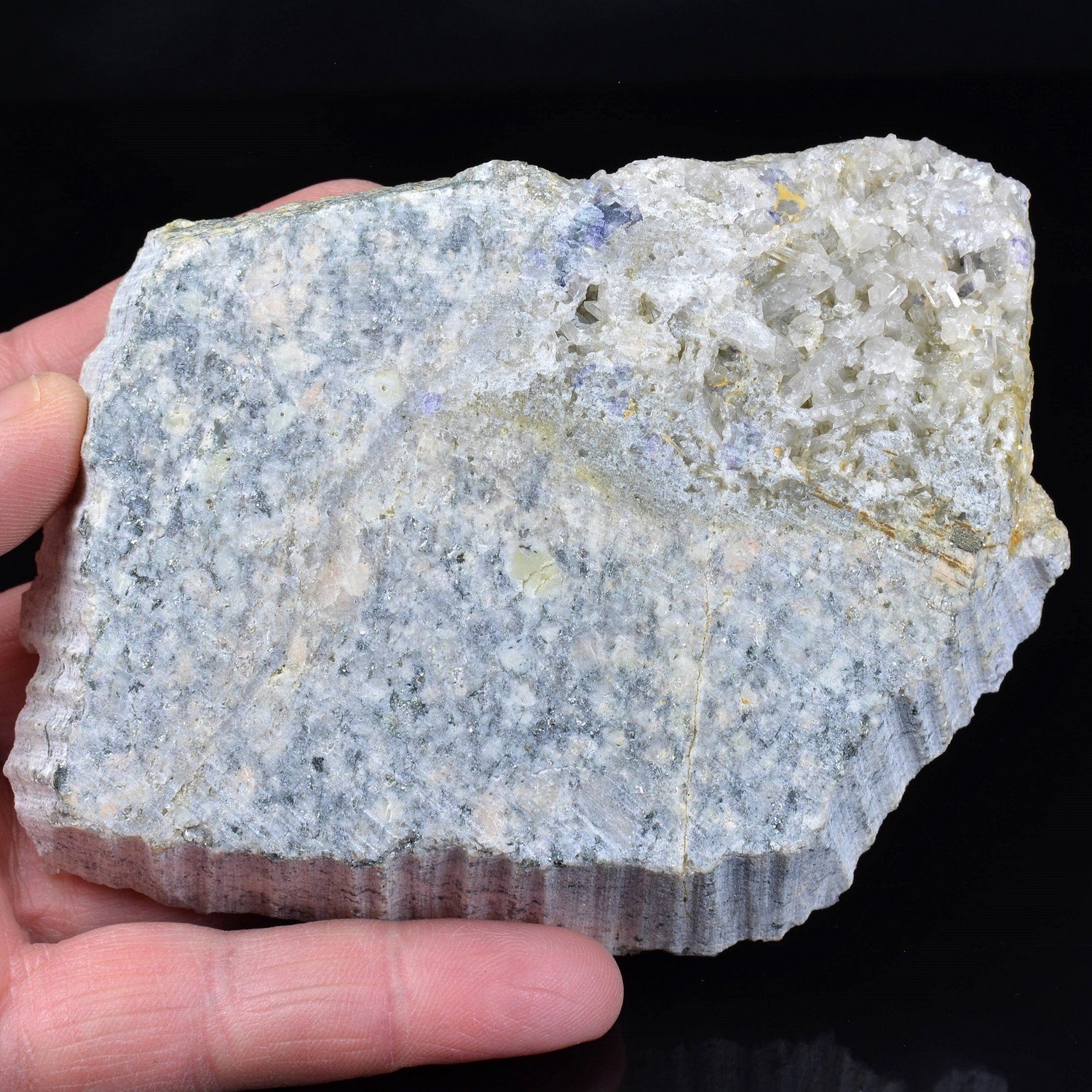 Fluorite and quartz – Grand-Champ, Morbihan, France Fluorite and quartz – Grand-Champ, Morbihan, France