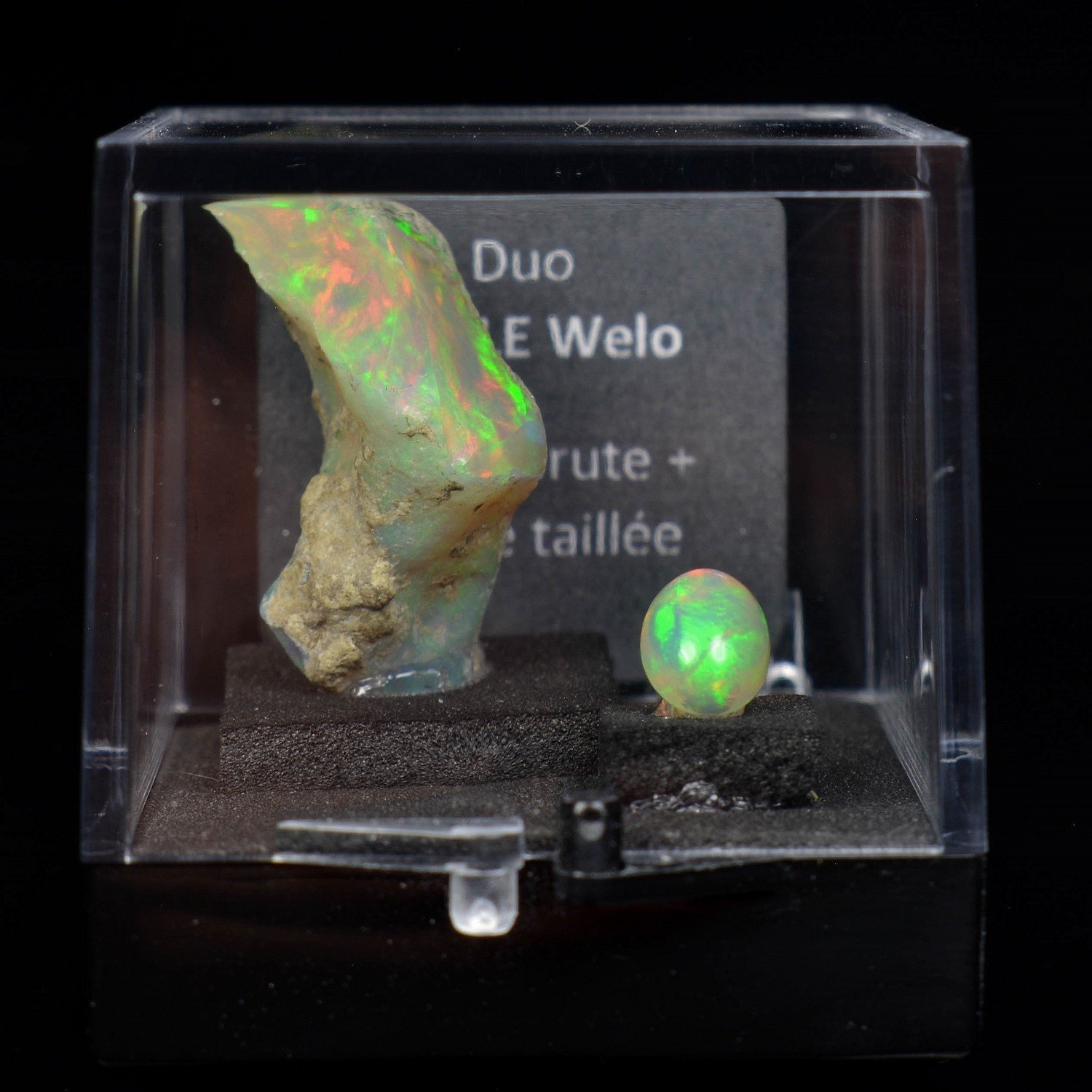 OPAL - DUO: cut stone and crystallised stone