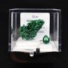 MALACHITE - DUO: cut stone and crystallised stone