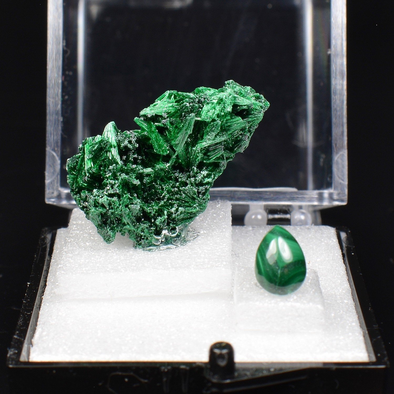 MALACHITE - DUO pierre taillée et pierre cristallisée
