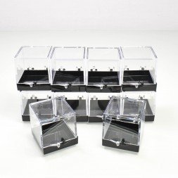 Set of 10 transparent Perky-style boxes (9 + 1 free) - 3.4 cm