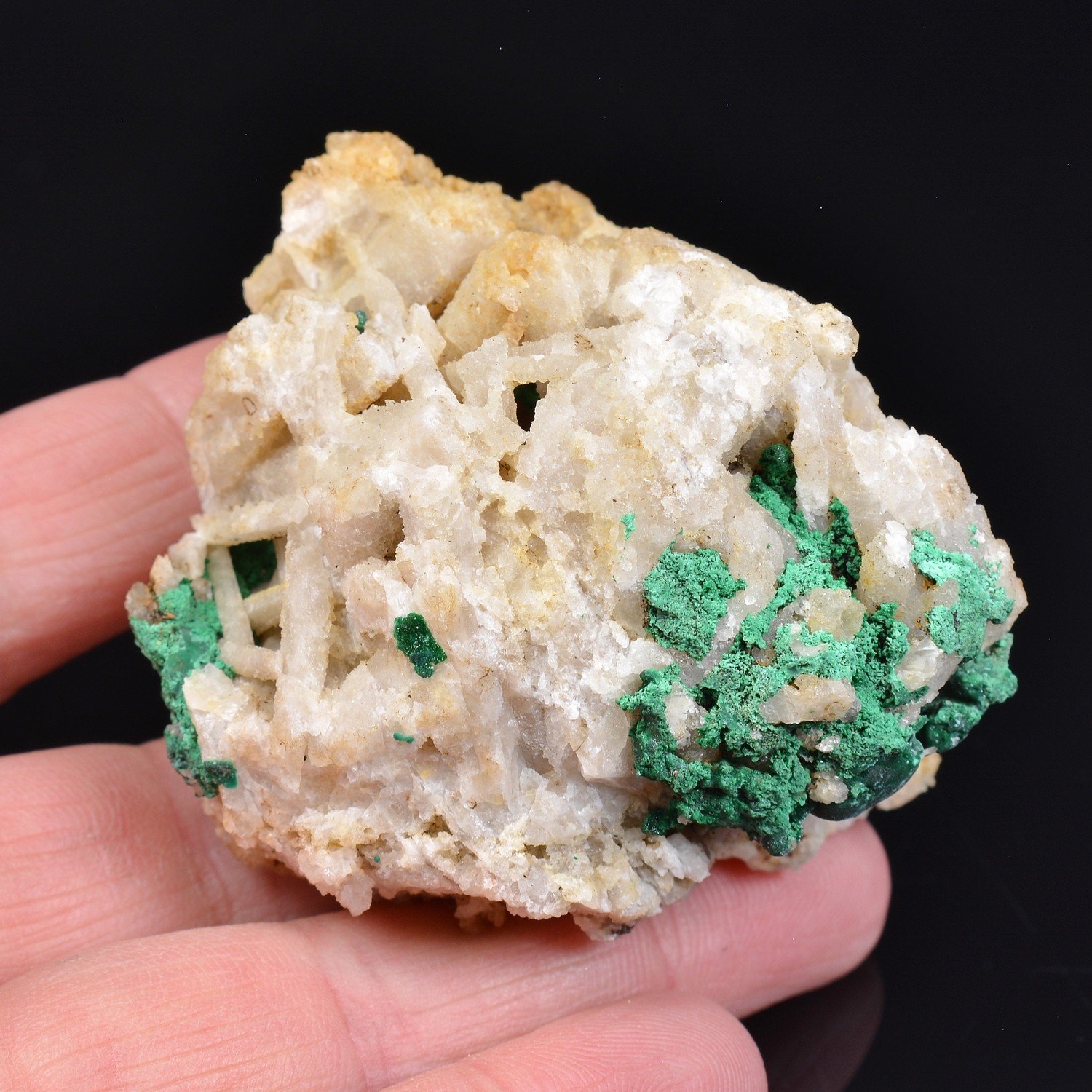 Malachite and quartz – Kambove, Katanga, DR Congo