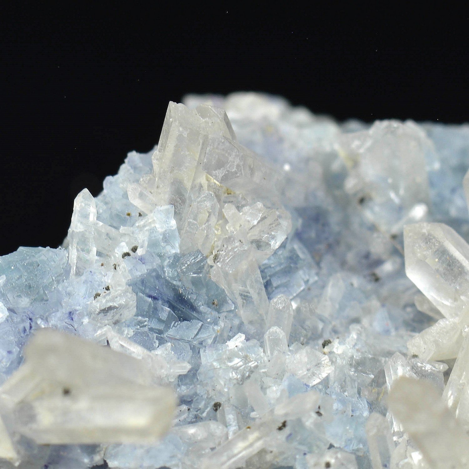 Fluorite and quartz - Grand-Champ, Morbihan, France Fluorite and quartz - Grand-Champ, Morbihan, France