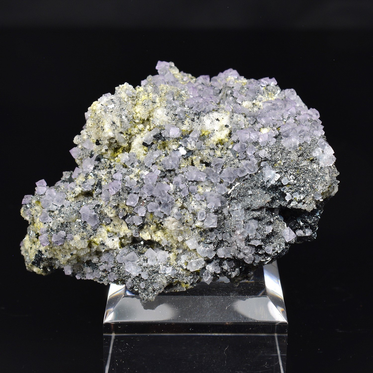 Fluorite and hematite - South Face of Les Droites, Mont Blanc, France