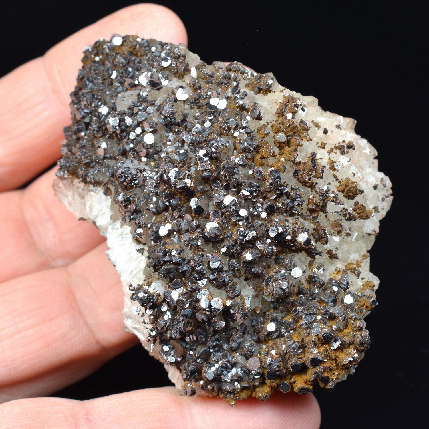 Hematite on quartz - Bernardstein vein, Tête du Violu, Sainte-Marie-aux-Mines, Haut-Rhin, France