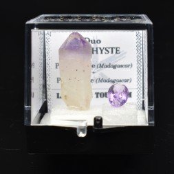 AMETHYST from Madagascar - DUO Cut Stone and Crystallized Stone