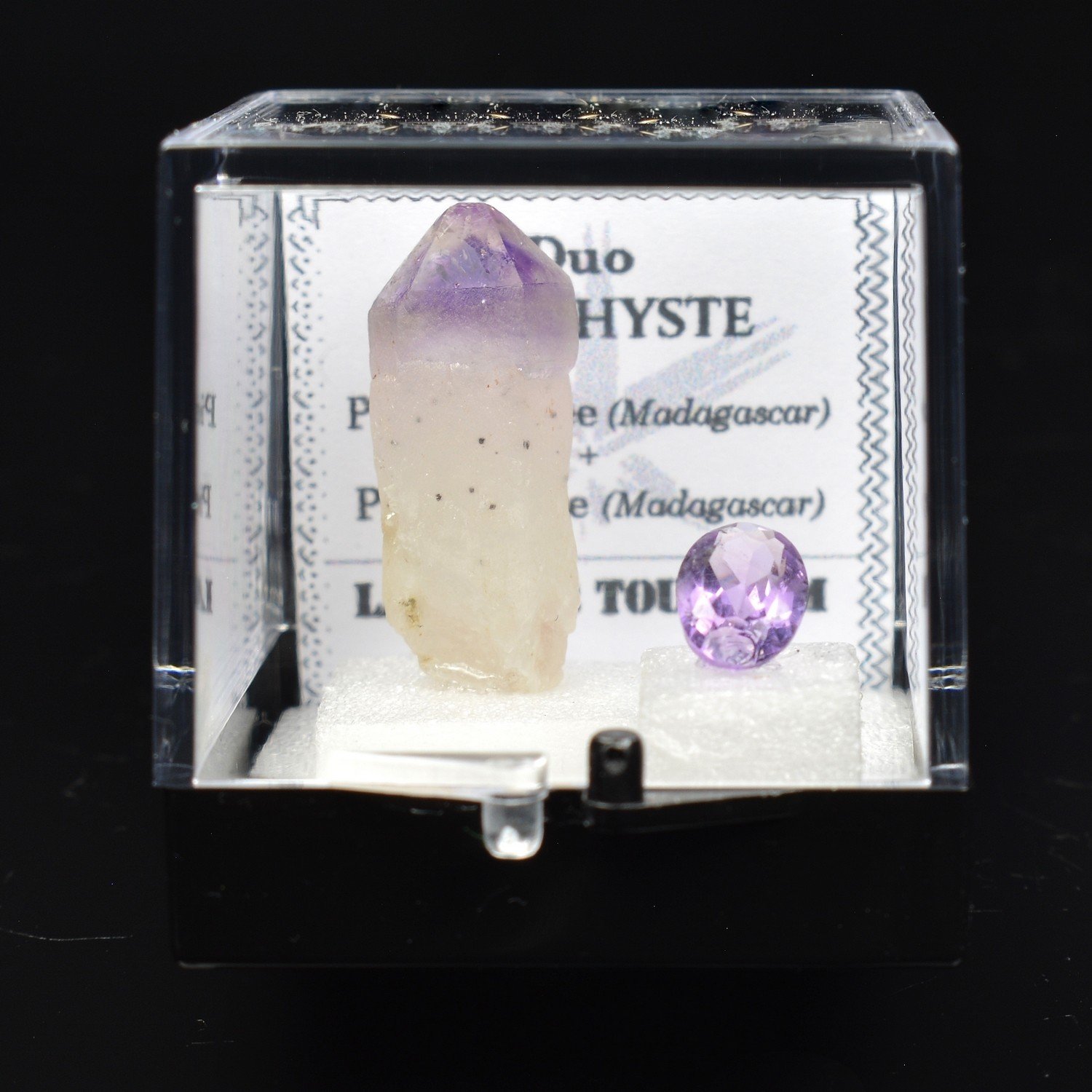 AMETHYST from Madagascar - DUO Cut Stone and Crystallized Stone AMETHYST from Madagascar - DUO Cut Stone and Crystallized Stone