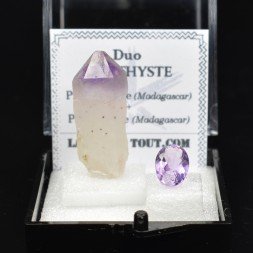 AMETHYST from Madagascar - DUO Cut Stone and Crystallized Stone