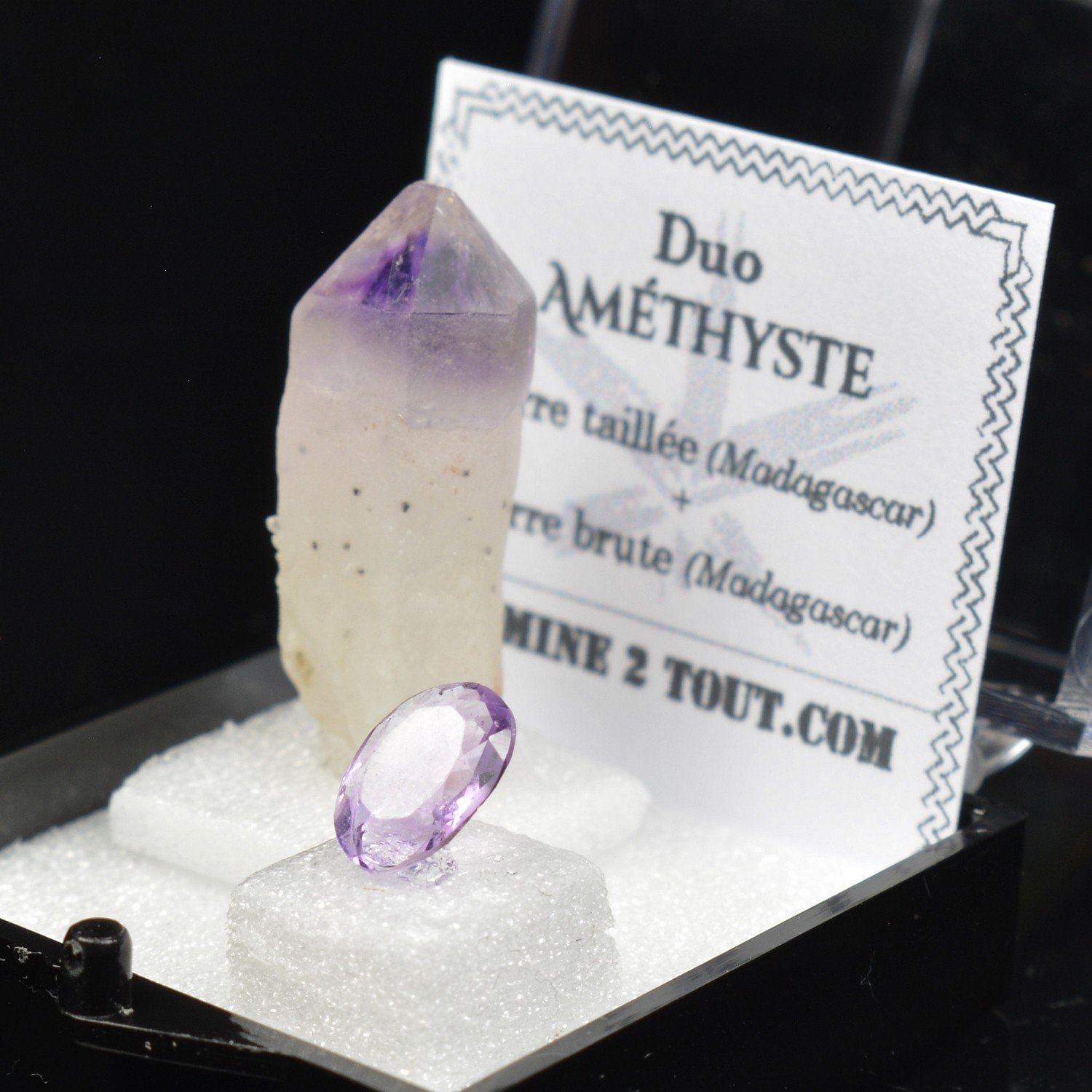 AMETHYST from Madagascar - DUO Cut Stone and Crystallized Stone AMETHYST from Madagascar - DUO Cut Stone and Crystallized Stone