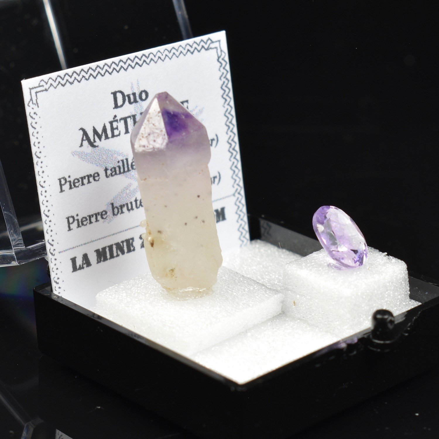 AMETHYST from Madagascar - DUO Cut Stone and Crystallized Stone AMETHYST from Madagascar - DUO Cut Stone and Crystallized Stone
