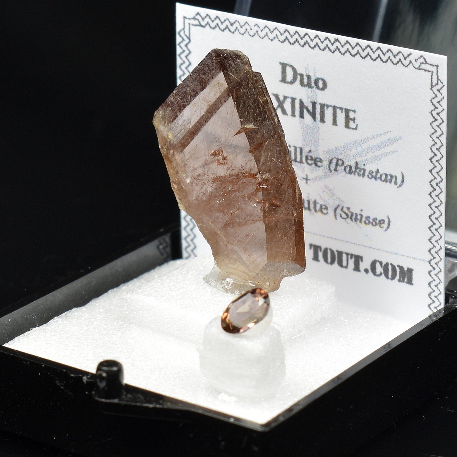AXINITE - DUO Cut Stone and Crystallized Stone