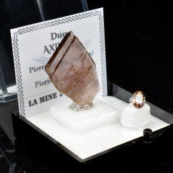 AXINITE - DUO Cut Stone and Crystallized Stone