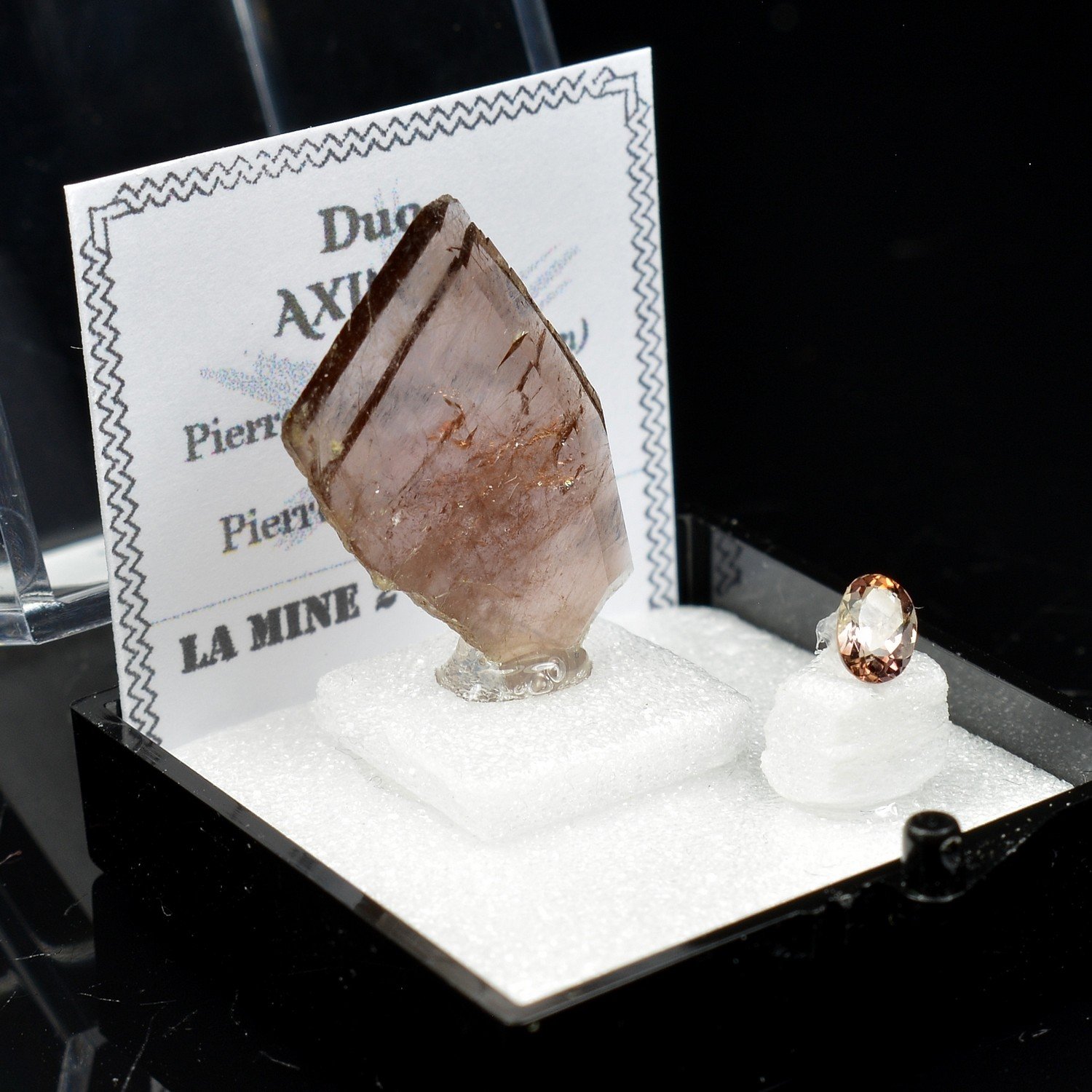 AXINITE - DUO Cut Stone and Crystallized Stone