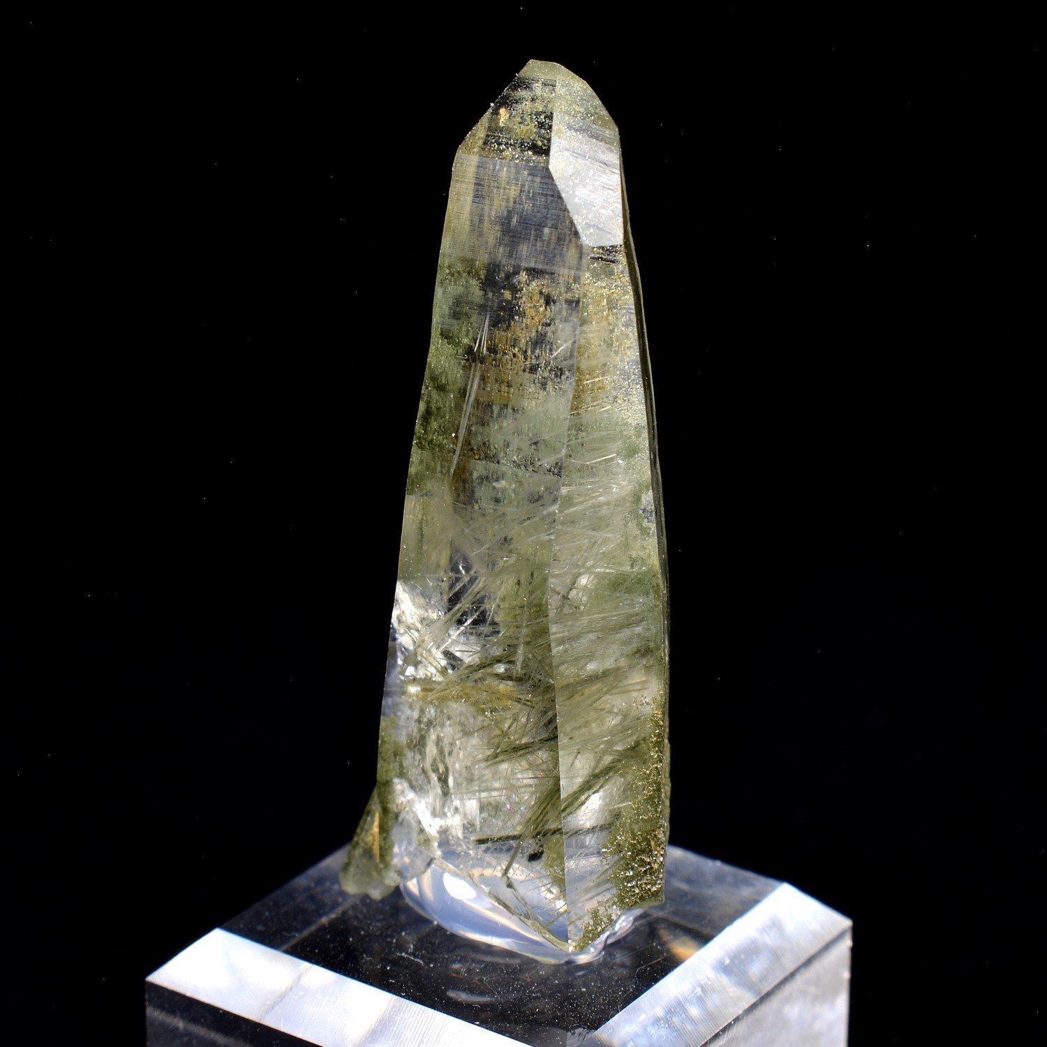 Quartz à inclusions d'actinolite - Ganesh Himal, Népal
