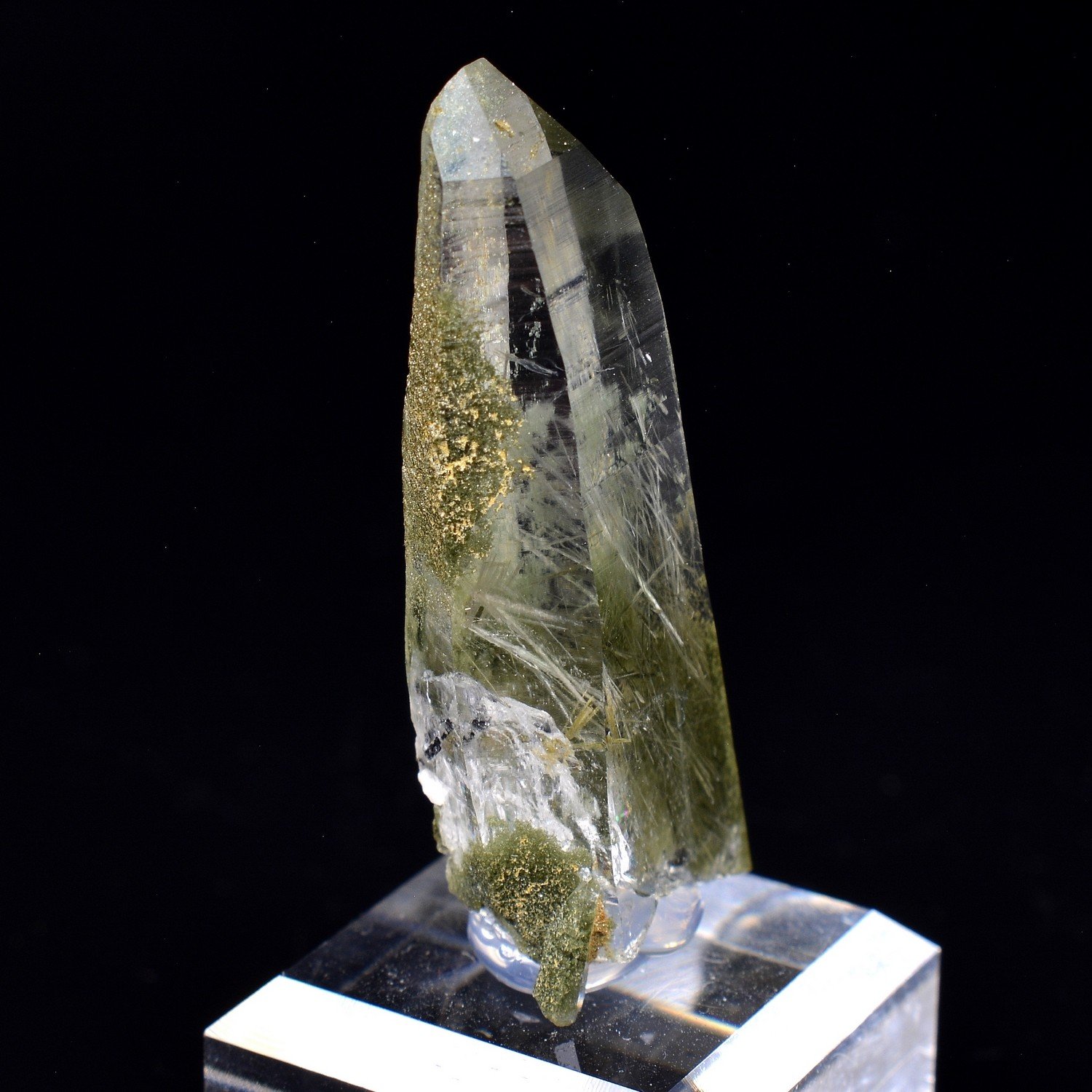 Quartz à inclusions d'actinolite - Ganesh Himal, Népal