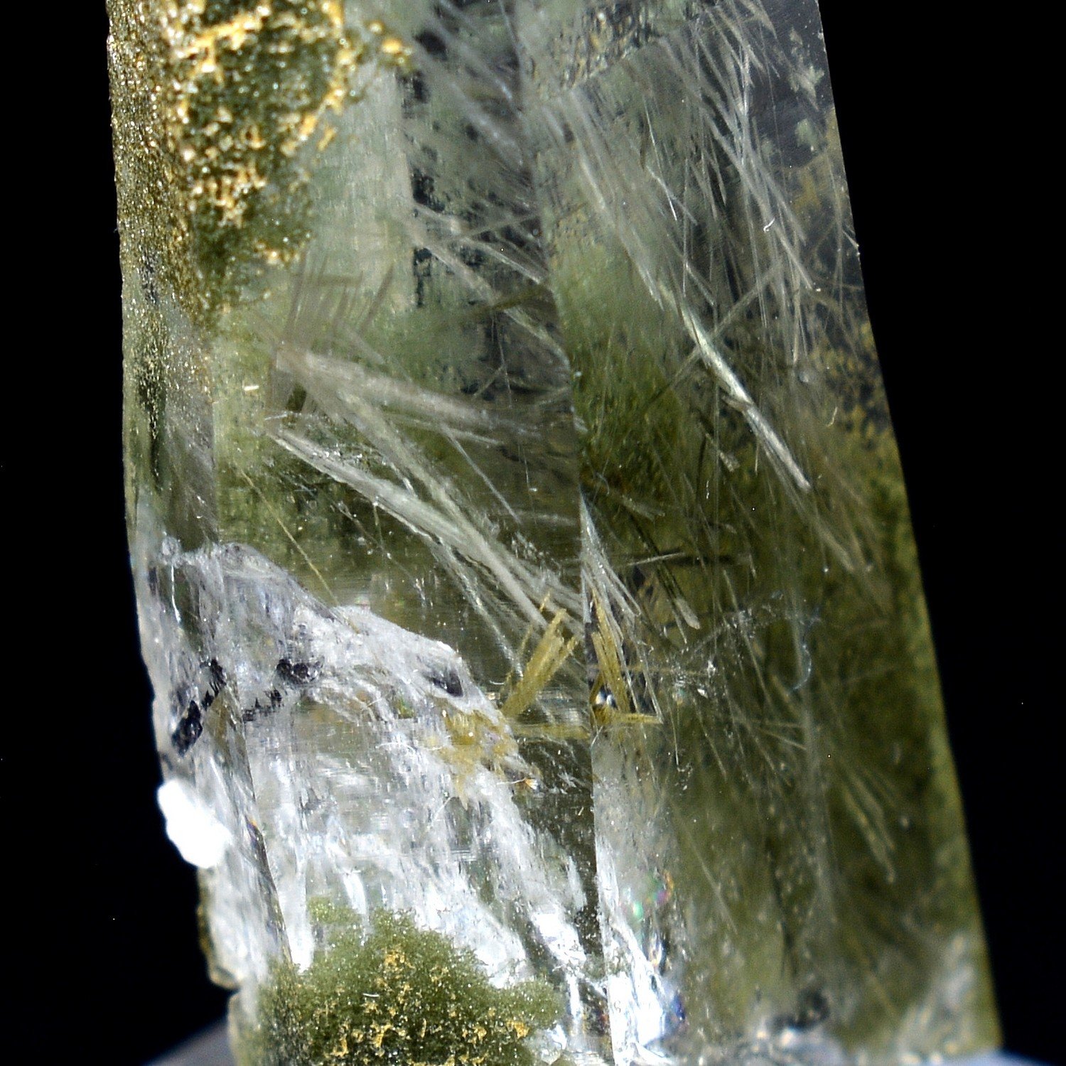 Quartz à inclusions d'actinolite - Ganesh Himal, Népal