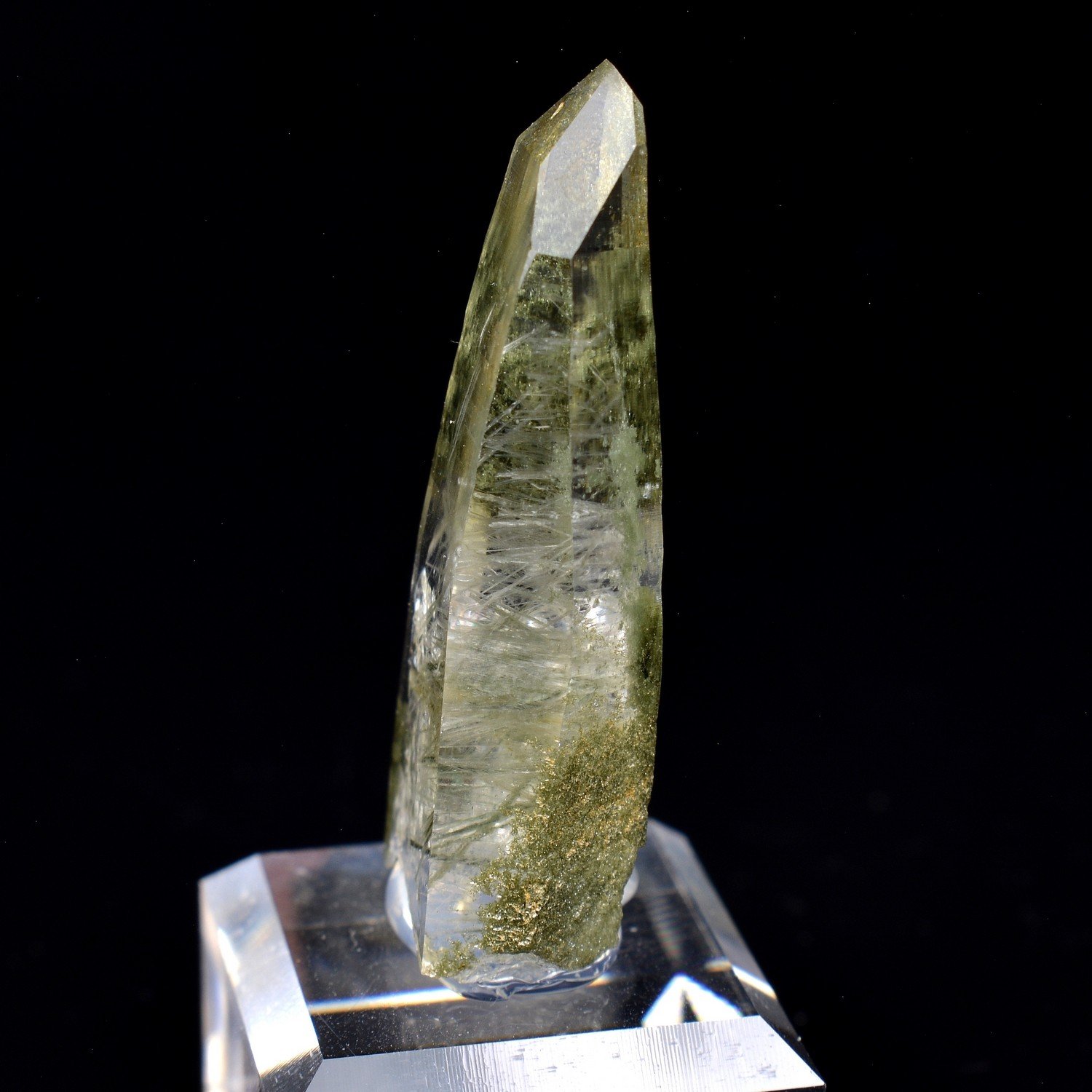 Quartz à inclusions d'actinolite - Ganesh Himal, Népal