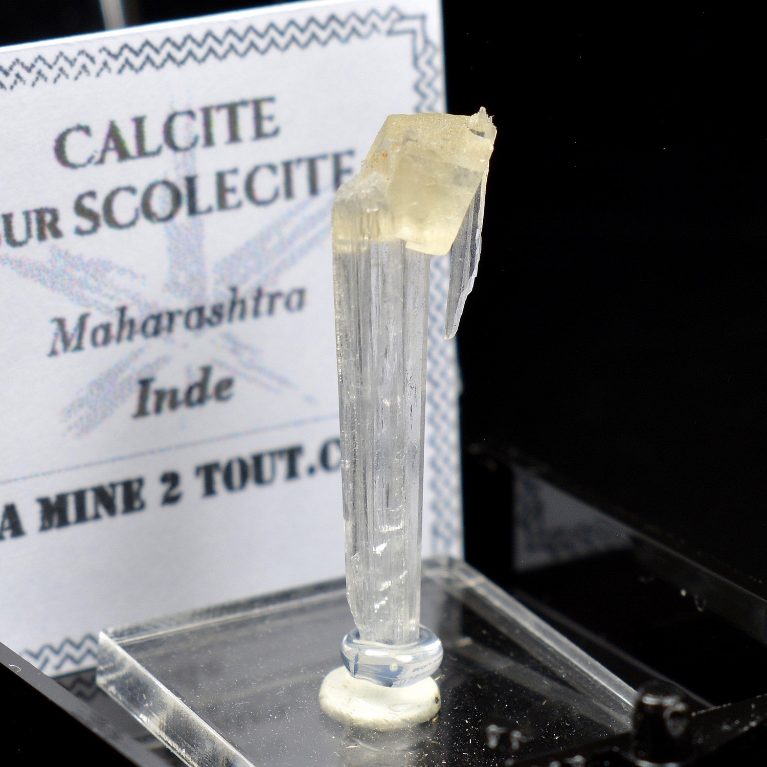 Calcite sur scolécite - Maharashtra, Inde