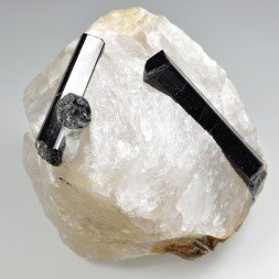 Tourmaline var. schorl dans quartz - Minas Gerais, Brésil