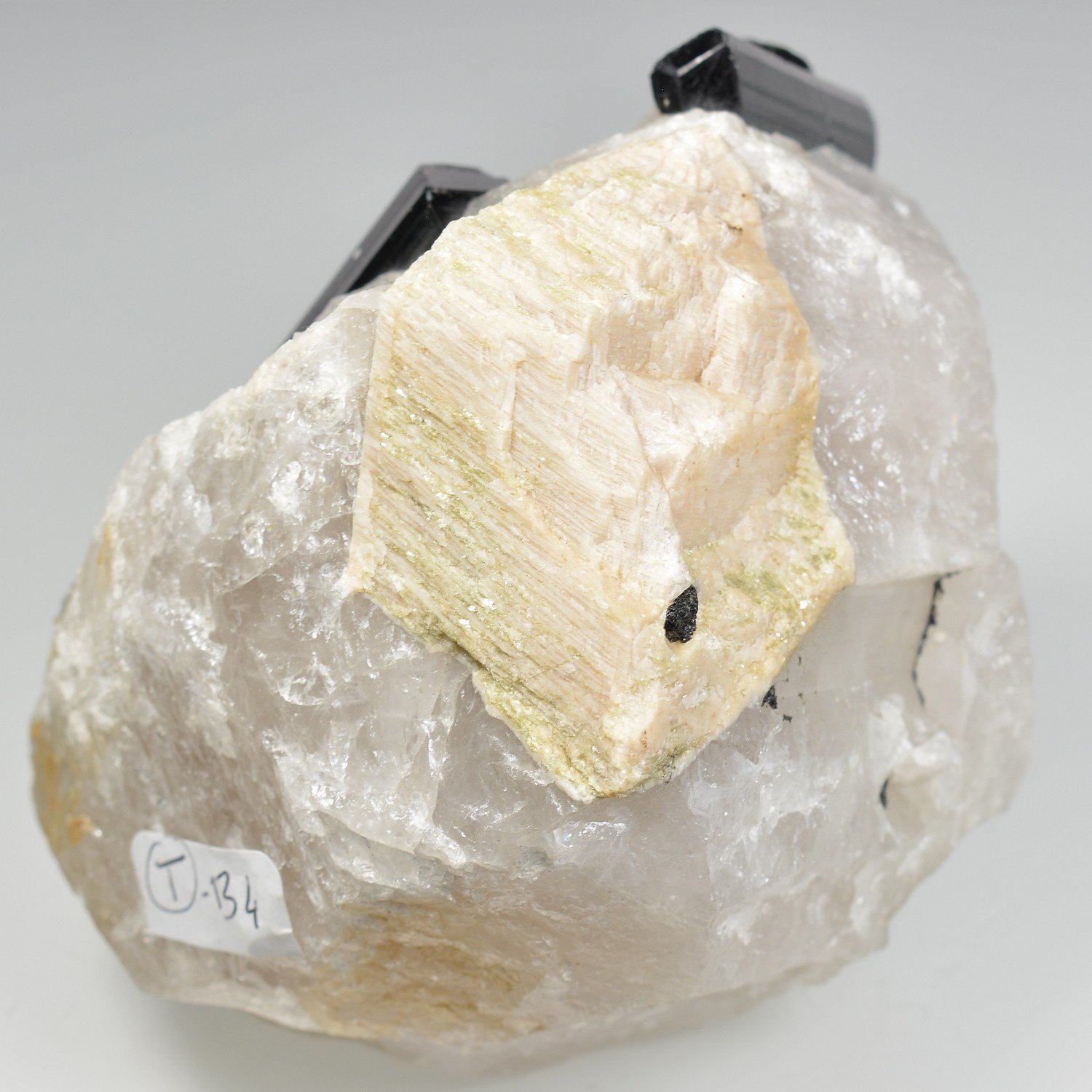 Tourmaline var. schorl dans quartz - Minas Gerais, Brésil Tourmaline var. schorl dans quartz - Minas Gerais, Brésil