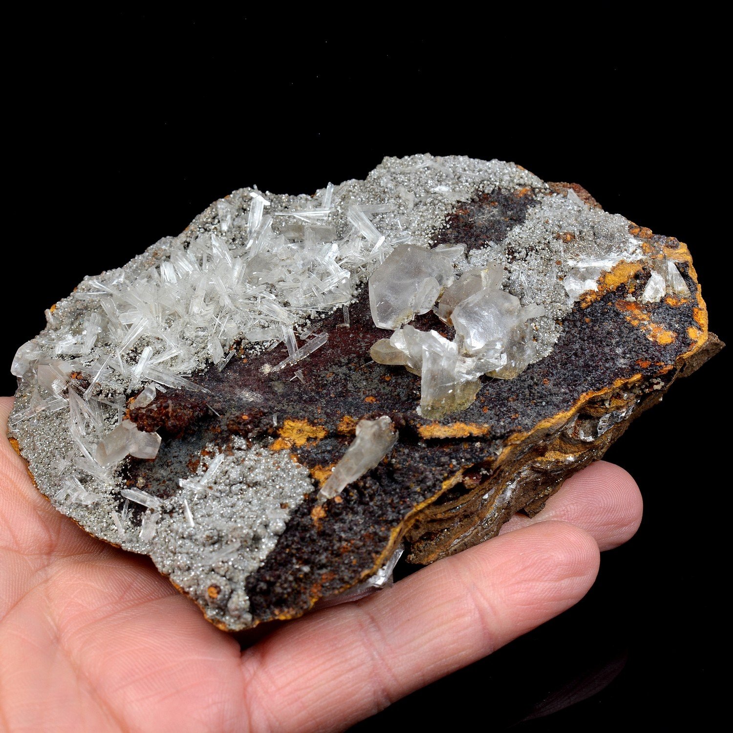 Calcite et hémimorphite - Mine Ojuela, Mapimi, Durango, Mexique