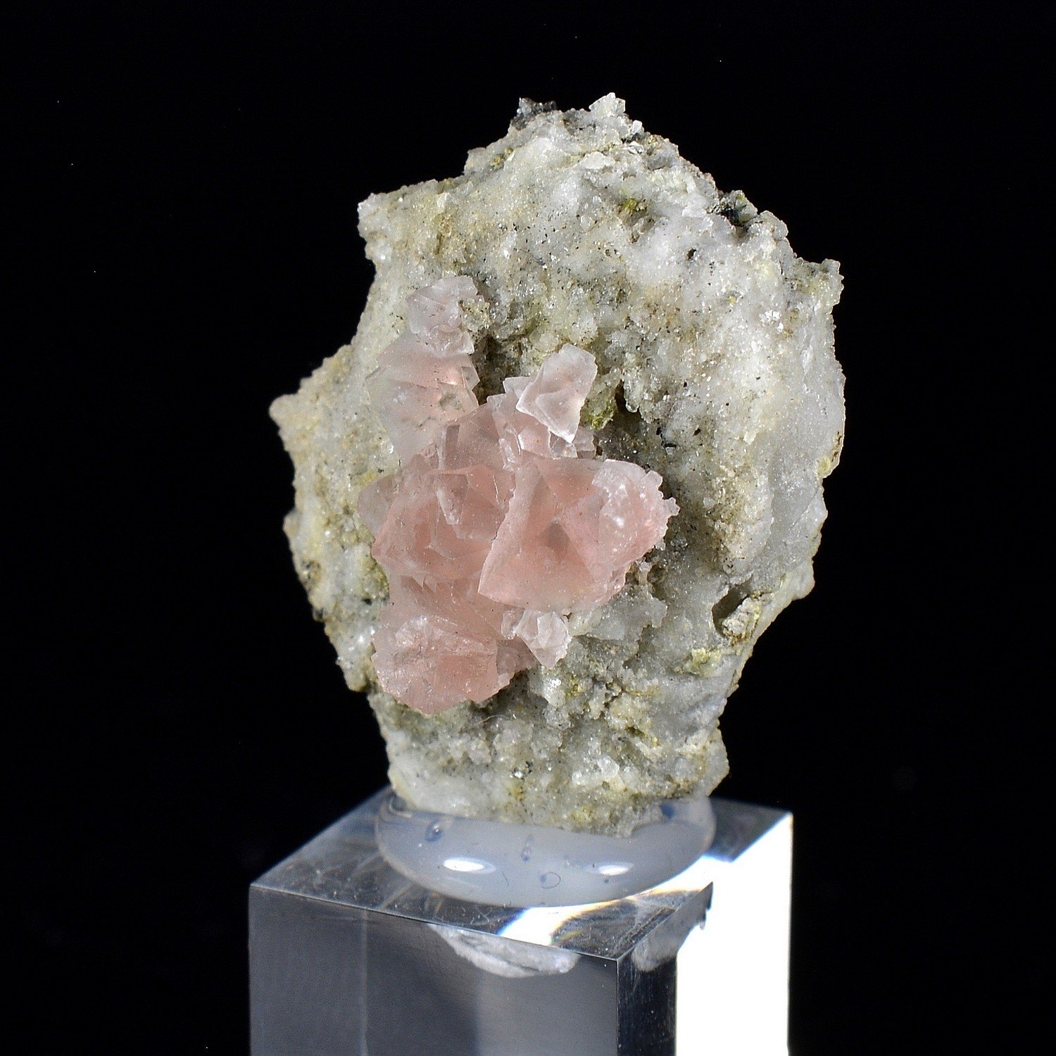 Pink Fluorite - South Face of Les Droites, Mont Blanc Massif, France