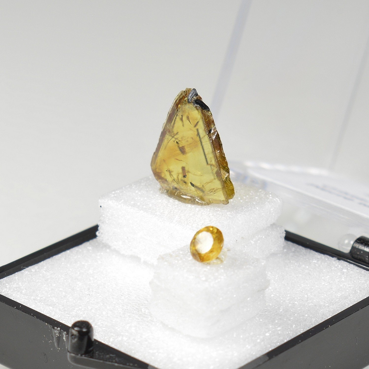 SPHENE / TITANITE - DUO Cut Stone and Crystallized Stone