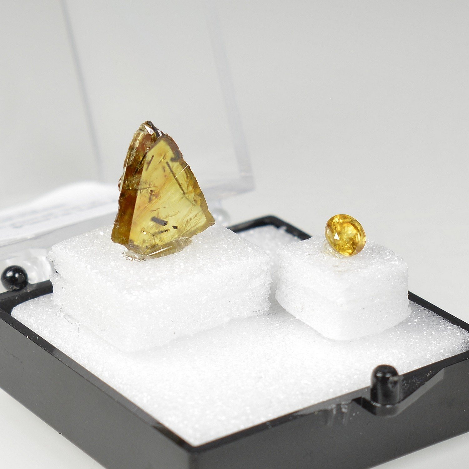 SPHENE / TITANITE - DUO Cut Stone and Crystallized Stone