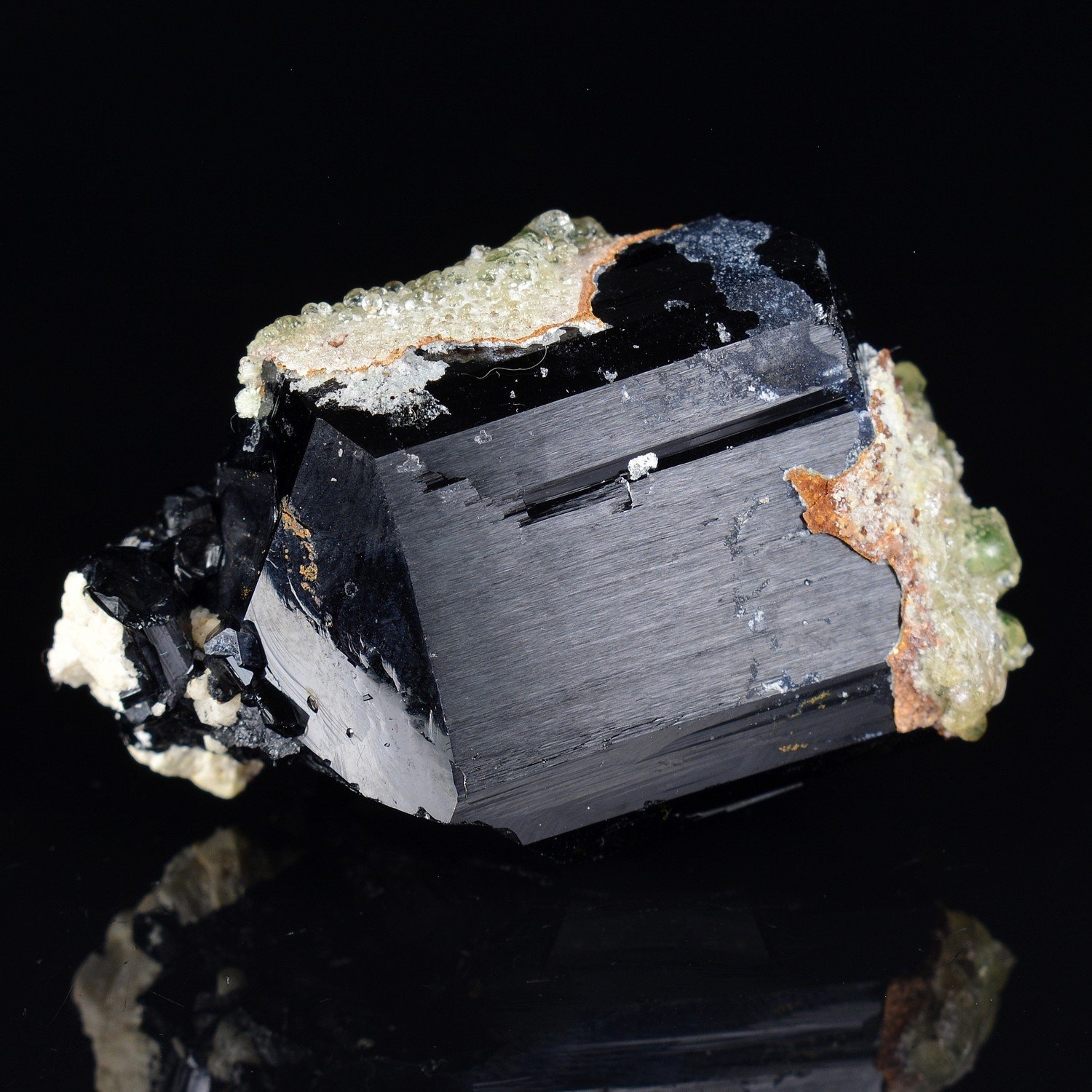 Schorl tourmaline and hyalite opal - Erongo Mountains, Namibia Schorl tourmaline and hyalite opal - Erongo Mountains, Namibia