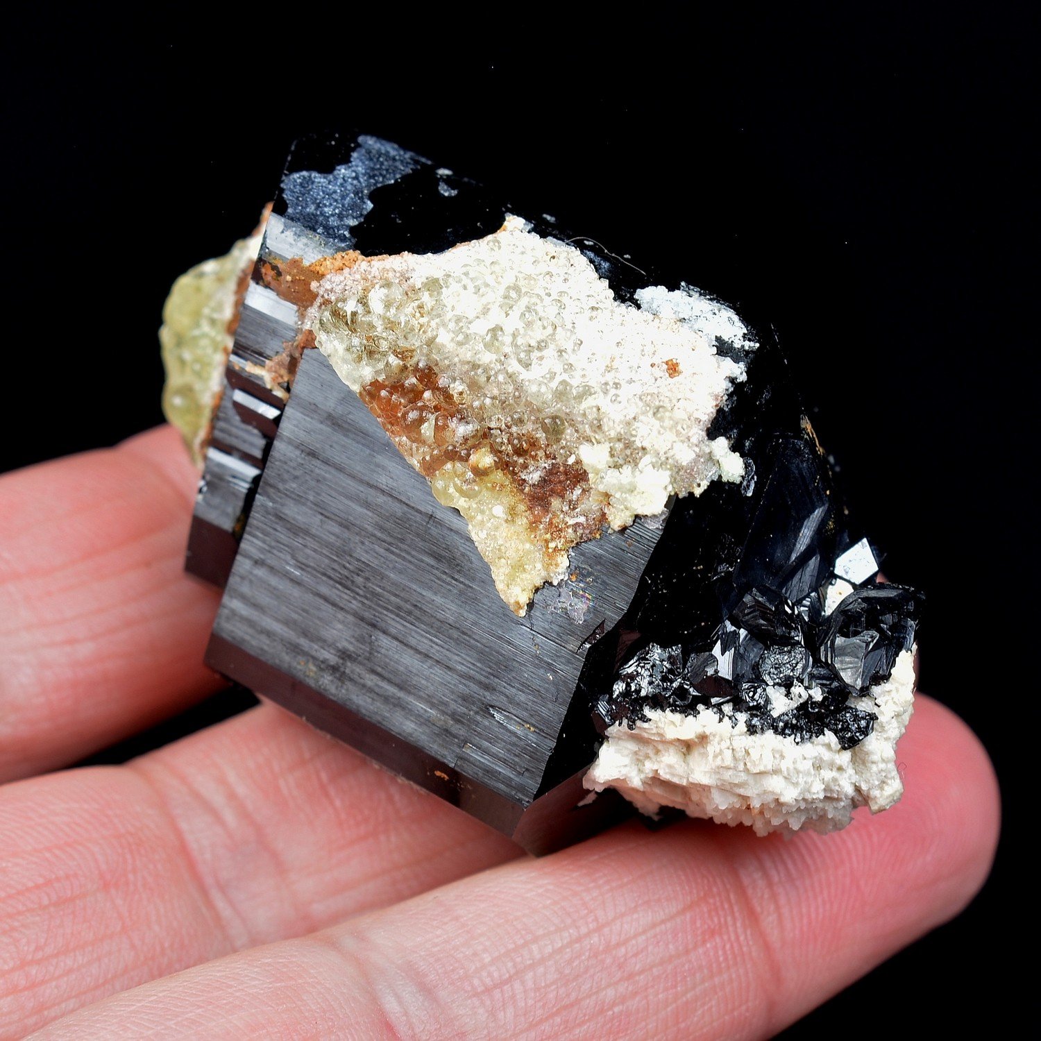 Schorl tourmaline and hyalite opal - Erongo Mountains, Namibia Schorl tourmaline and hyalite opal - Erongo Mountains, Namibia