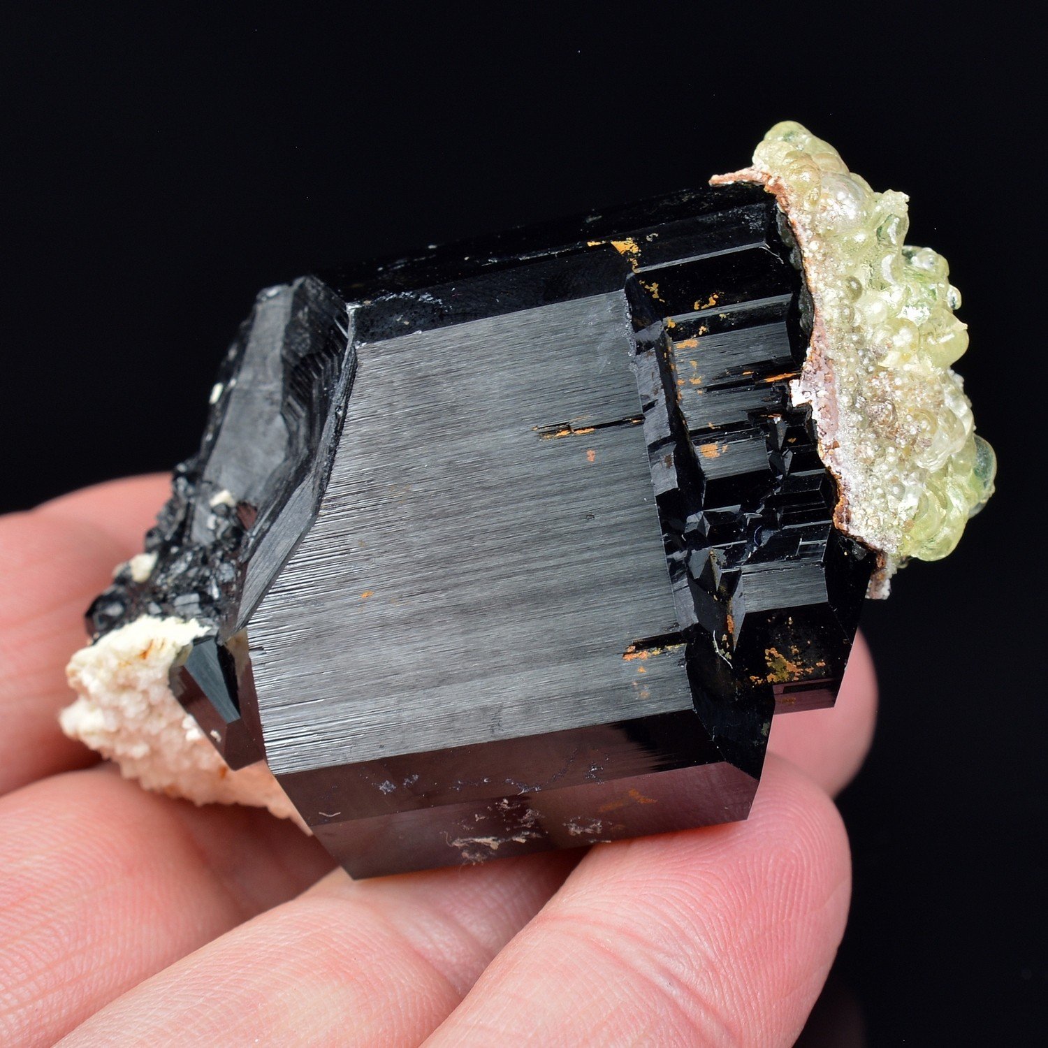 Schorl tourmaline and hyalite opal - Erongo Mountains, Namibia Schorl tourmaline and hyalite opal - Erongo Mountains, Namibia