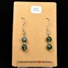 6-7 mm pearl drop earrings - Moss agate